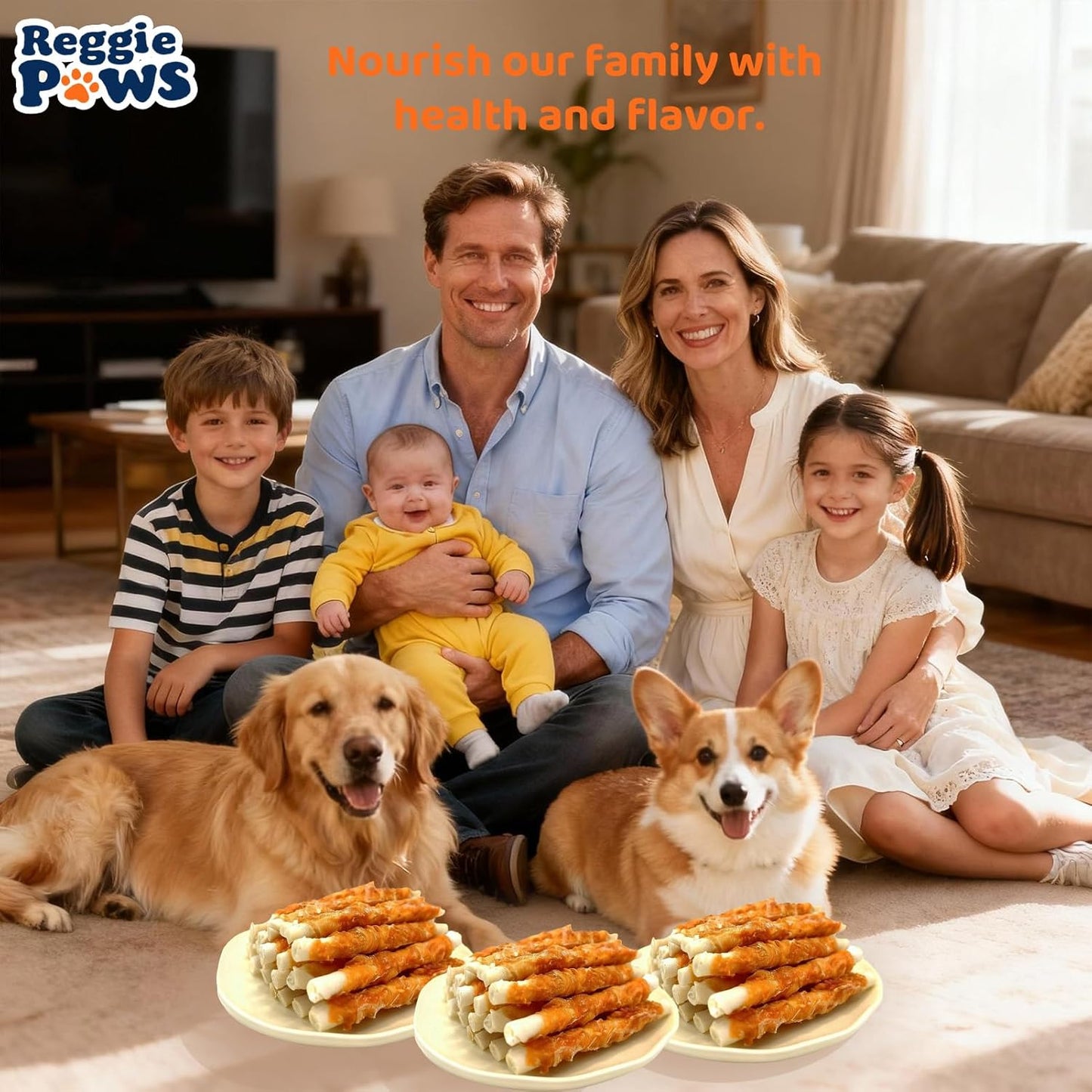 Dog Treats - Chicken Wrapped Rawhide Sticks for Dogs - 5 Inch Natural Dog Chews, High Protein & Low Fat Treats for Small to Large Dogs, Promotes Dental Health - 10.6 oz