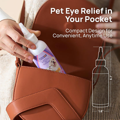 HICC PET Dog Eye Drops 5.1 fl oz Eye Drops for Dogs and Cats Vet-Recommended Dog Eye Infection Treatment to Soothe Infection Allergy, Relieve Dry Eyes Pink Eyes, Pet Tear Stain Cleaner