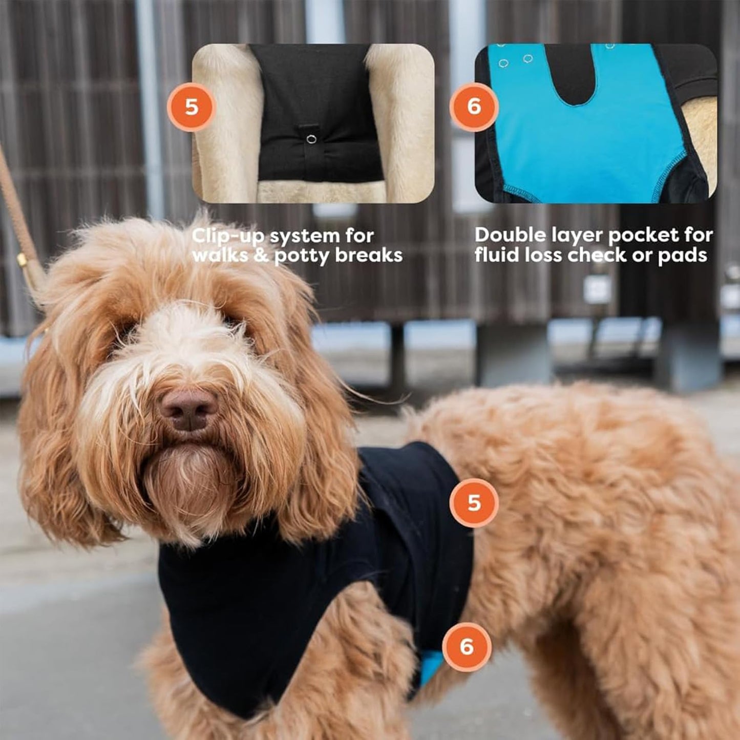 Suitical Recovery Suit for Dogs - XL Black - Dog Surgery Recovery Suit with Clip-Up System, Breathable Fabric for Spay, Neuter, Skin Conditions, Incontinence, 29.1–32.3 in Neck-to-Tail