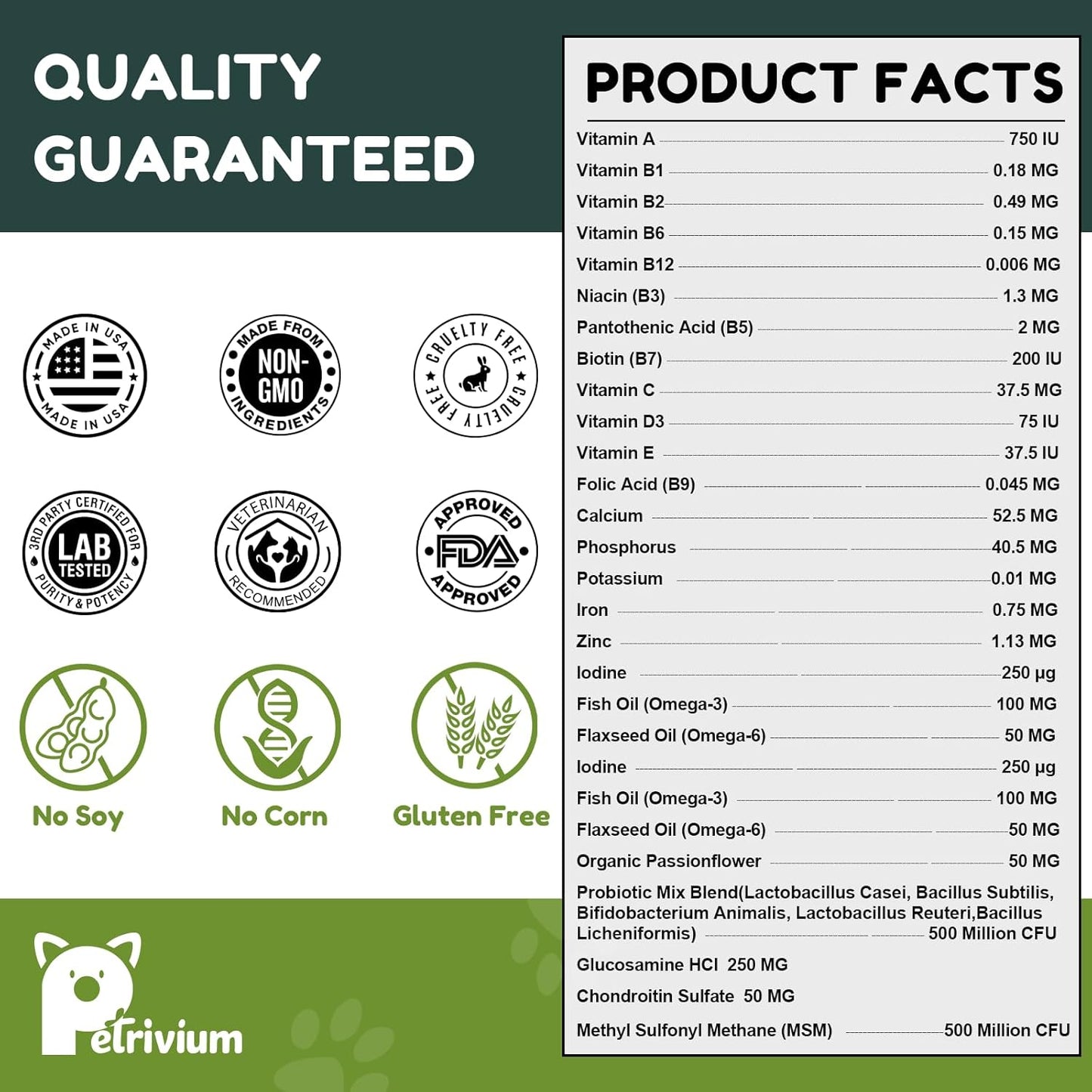 Dog Multivitamin Chewable with Glucosamine & MSM, Omegas 3 & 6, Probiotics, Dog Vitamins and Supplements for Hip & Joint Health, Skin & Coat, Immune Boost & Overall Health 120 Soft Chews