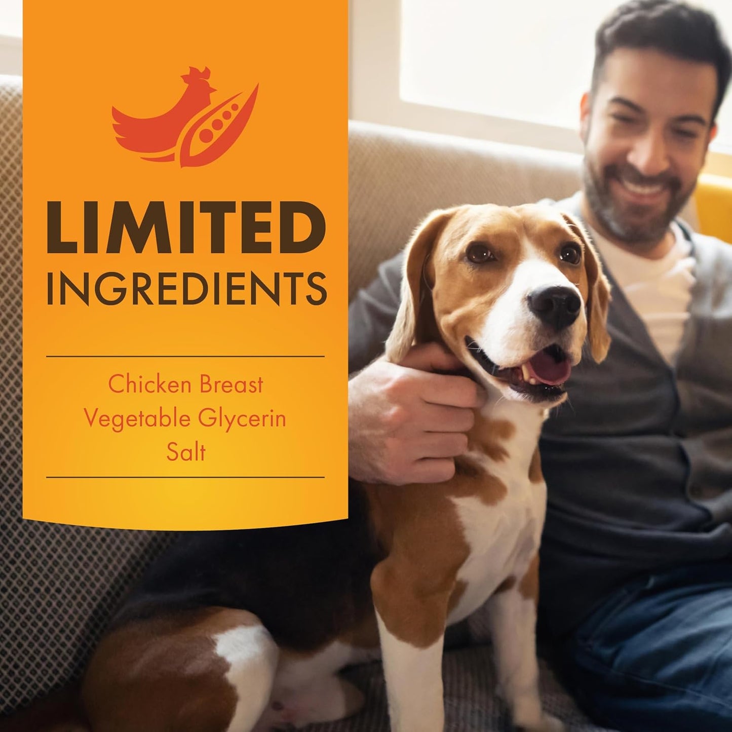 Pur Luv Chicken Jerky Dog Treats, Made with 100% Real Chicken Breast, 16 Ounces, Healthy, Easily Digestible, Long-Lasting, High Protein, Satisfies Dog's Urge to Chew
