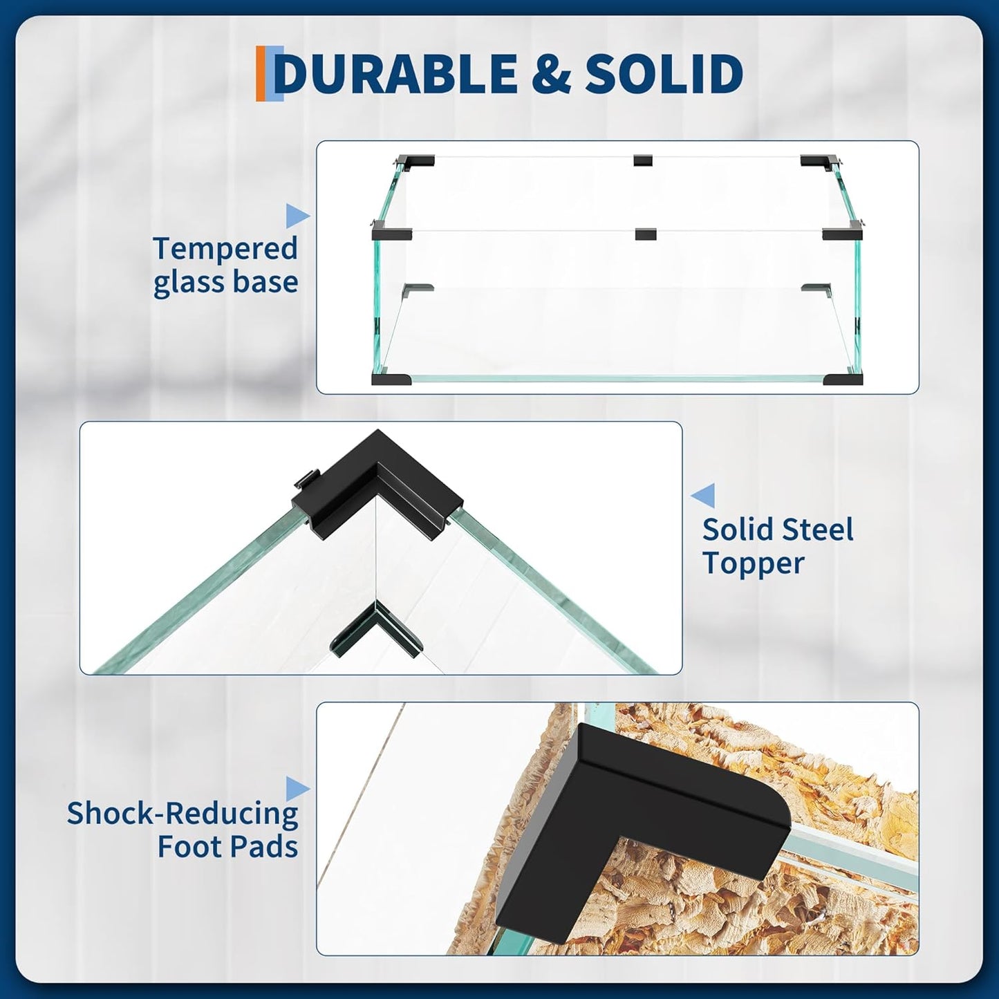 Spacious 3-Tier Hamster Cage for Small Animals – Deep Tempered Glass Bottom, Running Wheel, Water Bottle & Food Bowl – Transparent Habitat for Syrian, Dwarf Hamsters, Gerbils, Mice, Rats, Chinchillas,