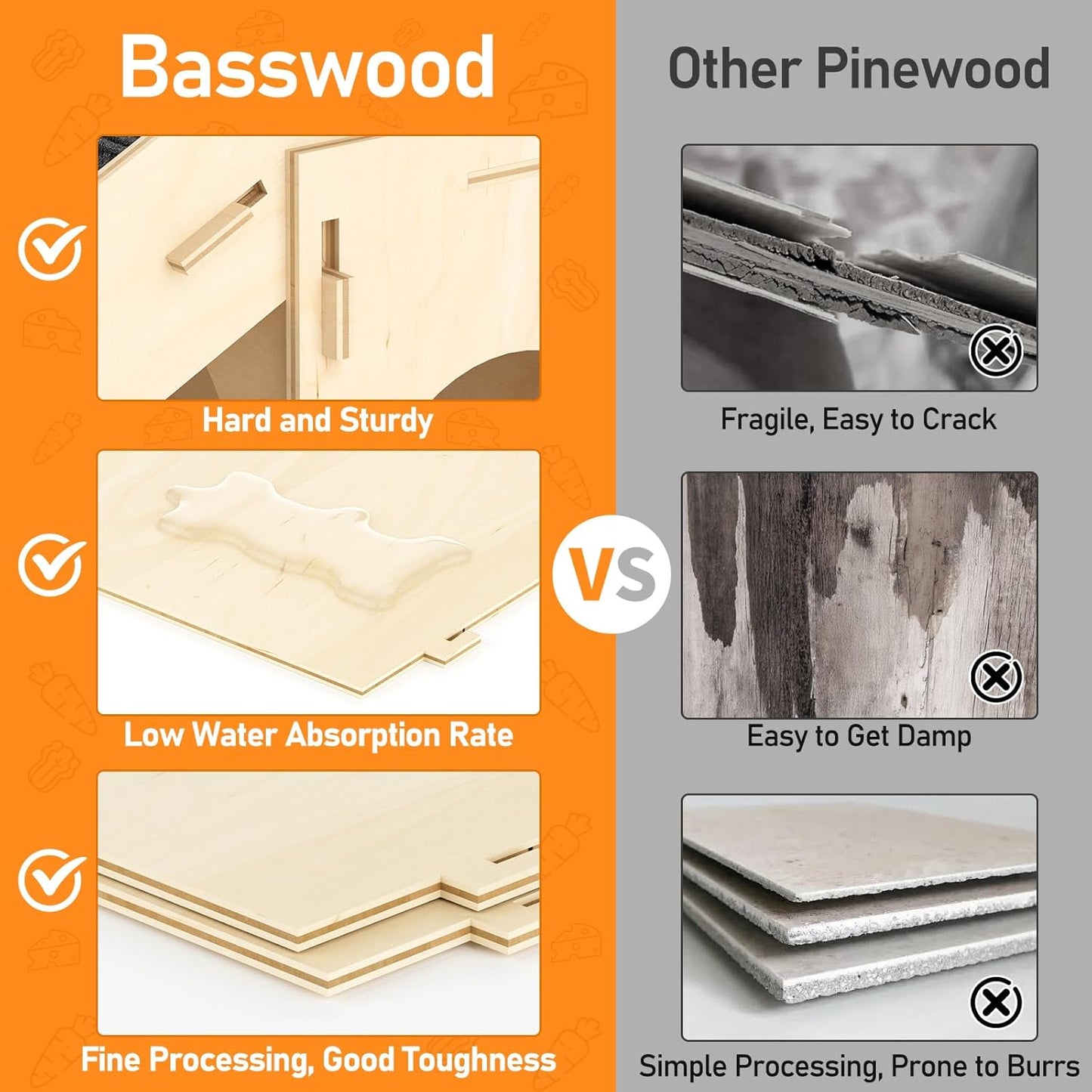 Guinea Pig Hideout House, Basic Large Wooden Hamster Hideout with Climbing Ladder & Rest Zone, Bunny Castle Tower Toy for Guinea Pig Chinchilla Gerbil Hedgehog Small Animal House Habitat Hut