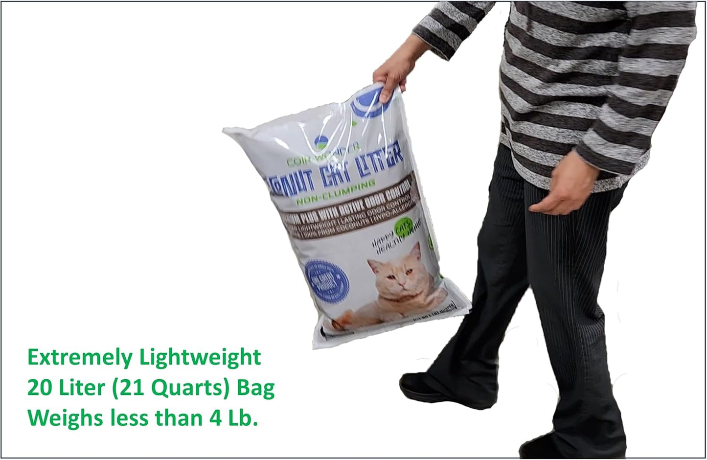 Coconut Husk Cat Litter – Lightweight, Natural & Non-Clumping - Coconut Coir Litter for Cats, Pets & Chicken Coops - Low Dust, Activated Charcoal Odor Control, Biodegradable