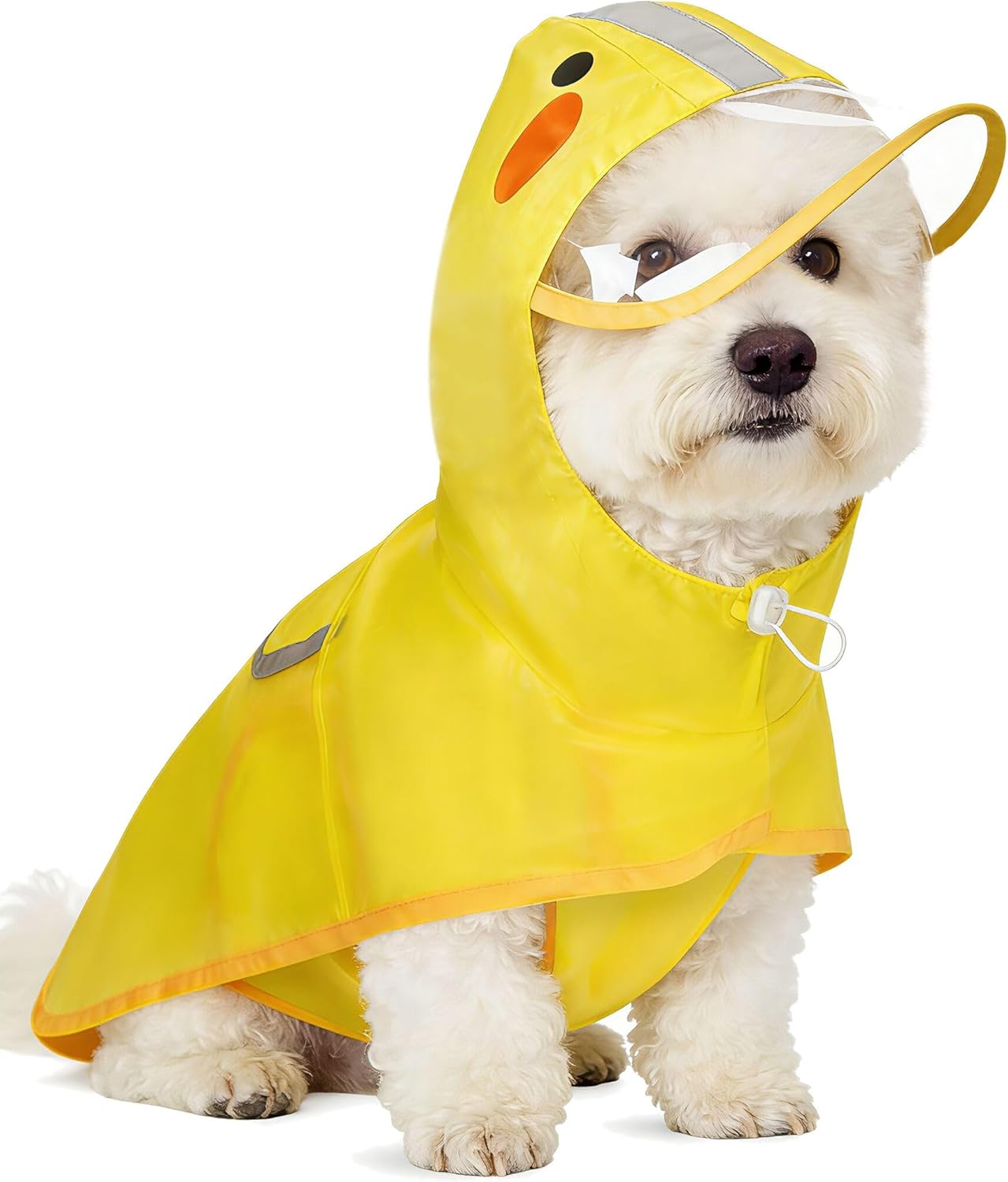 Dog Raincoat,Adjustable Waterproof Cloak Pet Hooded Raincoat Jacket,Cute Yellow Duck Poncho for Pet,M