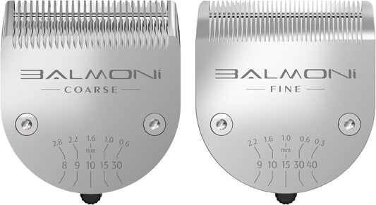 Professional Coarse + Fine 5-in-1 Clipper Blades (2-Pack) for 580 Series – Adjustable 0.6–2.8mm Detachable Metal Blades, Wahl Compatible, Steel Comb Ready