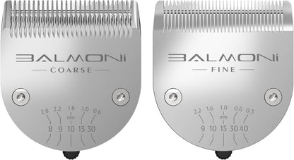 Professional Coarse + Fine 5-in-1 Clipper Blades (2-Pack) for 580 Series – Adjustable 0.6–2.8mm Detachable Metal Blades, Wahl Compatible, Steel Comb Ready