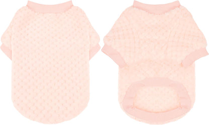 Fuzzy Pineapple Grid Dog Sweater - Ultra Soft & Warm Winter Pet Apparel, Fluffy Textured Knit for Small, Medium Dogs and Cats, Cozy Pullover Dog Coat for Cold Weather.Pink S