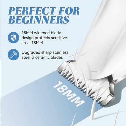 Dog Paw Trimmer Electric, Pet Paw Trimmer with LED Light, Professional Cordless Pet Clippers Rechargeable, Paw Cleaner - Grooming Shaver for Dog's & Cat's & Rabbit's Feet Eyes Face Ears Rump Hair