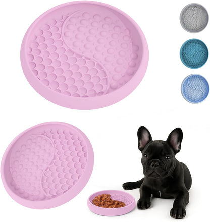 YAMI Bowl Lick Mat for Dogs & Cats, Slow Feeder Bowls, Cat Slow Feeder, Dog Enrichment Toys with Suction Cup for Anxiety Relief, Food-Grade Silicone, Dishwasher Fit, for All Breed (Light Pink)