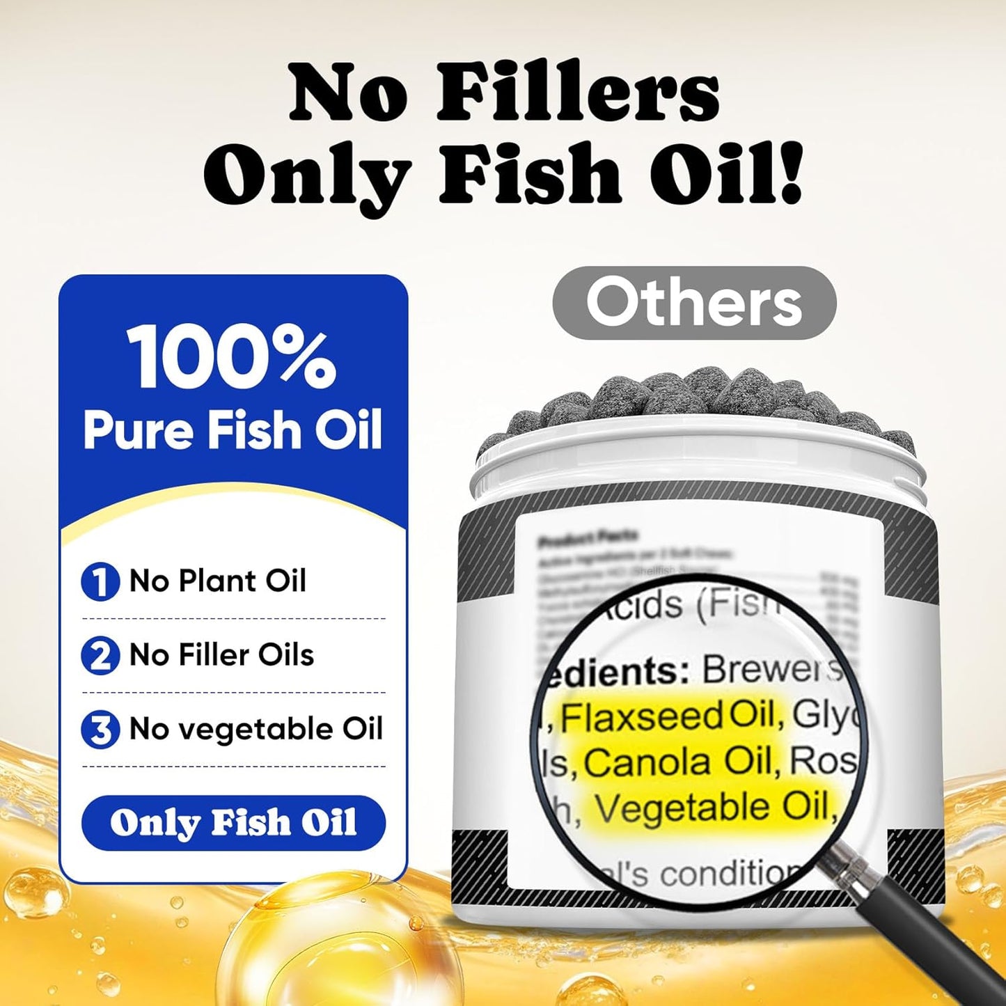 Omega 3 for Dogs – Salmon Oil for Dogs Skin & Coat Health, Fish Oil Supplement for Dog Shedding, Itch & Hot Spot Relief, Allergy Chews with EPA & DHA Fatty Acids for Skin & Joint Support - 180 Ct