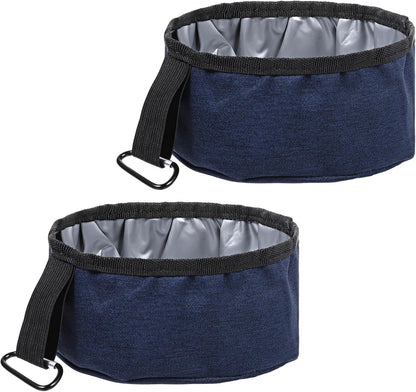 2 Pcs Foldable Portable Dog Bowls for Travel, 40 oz Water and Food Bowl for Dog, Puppy Waterproof Wear-Resistant Oxford Cloth