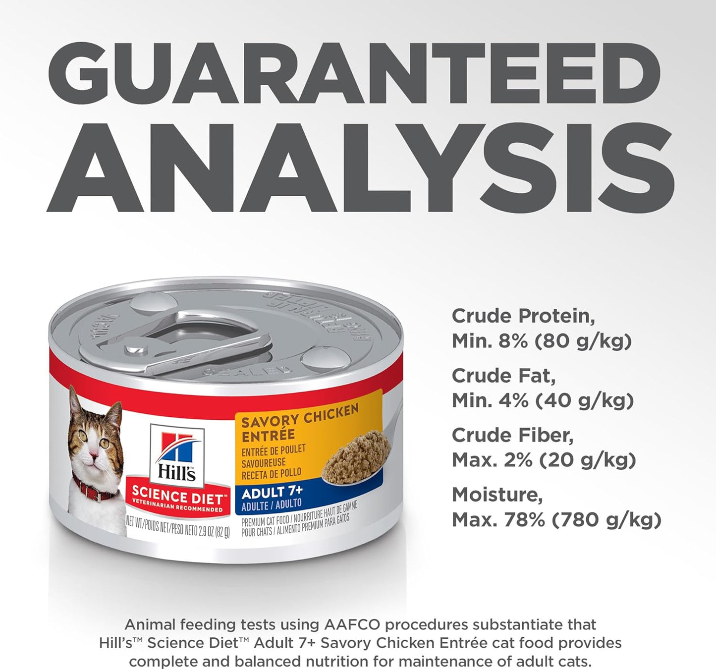 Hill's Science Diet Adult 7+, Senior Adult 7+ Premium Nutrition, Wet Cat Food, Chicken Minced, 2.9 oz Can, Case of 24