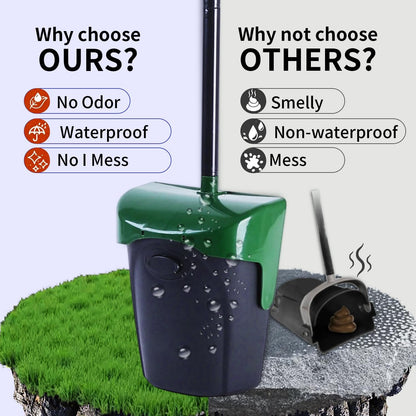 Pooper Scooper Large Swivel Bin & Rake with 160 Waste Bags,Heavy Duty Dog Pooper Scooper with Bag Attachment for Dogs, Long Handle Poop Scooper with Lid for Yard, Grass, Gravel(Dark Green)