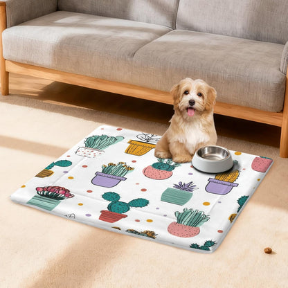 susiyo Funny Elegant Cactus Dog Bed Mat - Super Soft & Warm Pet Pad, 25x18 Inch Machine Washable Mat for Small Medium Dogs, Couch Protector, Crate & Travel Bed Topper