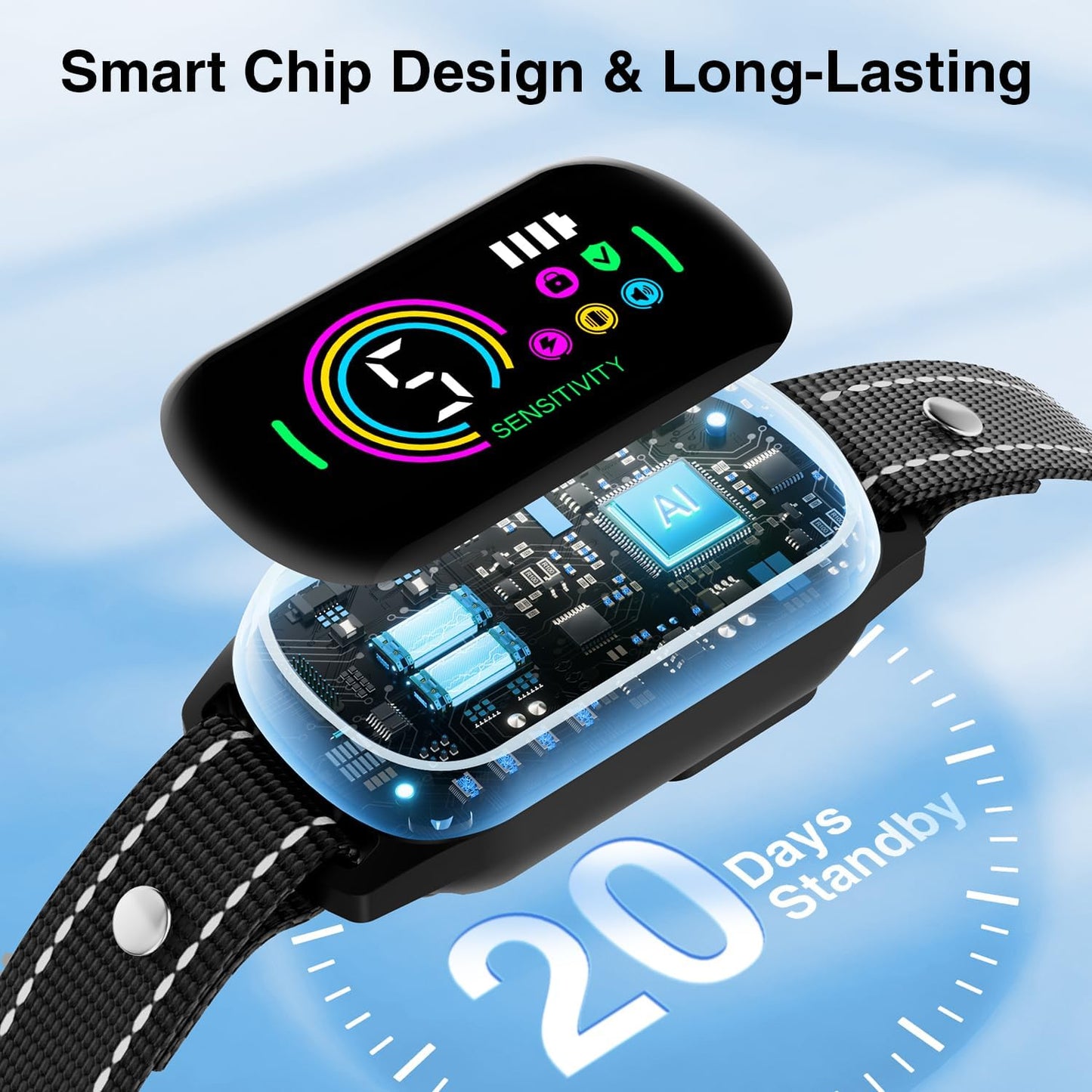 Bark Collar, 2 Pack Dog Bark Collar for Large Medium Small Dogs, Rechargeable Anti Barking Device for Dogs, Smart Training Collar with Beep Vibration 5 Sensitivity, Dog Bark Deterrent Devices