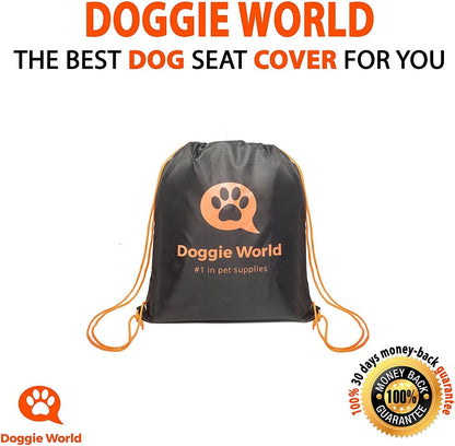 Doggie World Dog Car Seat Cover for Back Seat for Cars & SUVs - Durable Pet Car Seat Cover Backseat Protector, Nonslip Dog Hammock for Car, Waterproof Scratchproof Rear Seat Cover Against Dirt, Fur