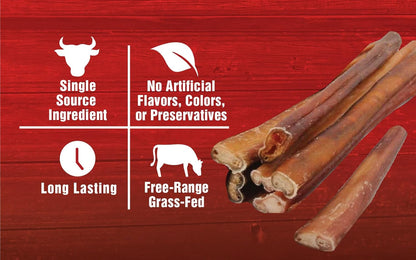 Bully Sticks, Large, Single-Ingredient, Premium, All-Natural Grass-Fed Bull Stick, Long Lasting Dog Chew for Aggressive Chewers - 6.25 oz | for Medium to Large Dogs