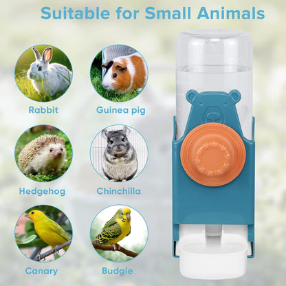 Kenond 17 oz Pet Water Bottle,Guinea Pig No Drip Water Bowl for Cage,Hanging Automatic Gravity Water Dispenser for Small Animals Rabbit Hedgehog Chinchilla Bunny Bird Canary Budgies