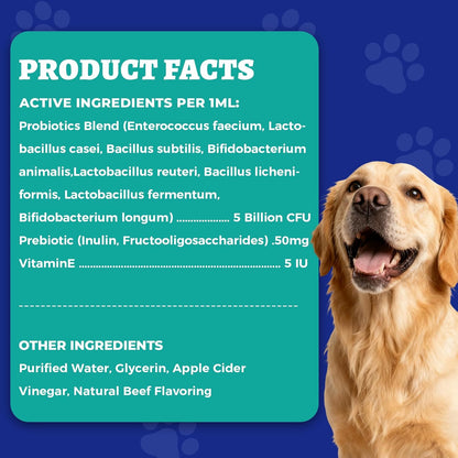 Wellix Liquid Probiotic for Cats & Dogs, 120ml 8-Strain Probiotics for Dog Digestive Health, Cat Digestive Support, Dry Skin Relief, Stool Formation for Cats & Dogs of All Ages