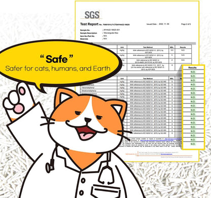 from Korea, Clumping Litter, Cat Tofu Litter,Non Toxic Low Tracking,1.5mm Fine Cut,Solubility in Water,Ultra Absorbent, Really Dust-Free,I'm Gonna Pee(5.7lb x 4pack)