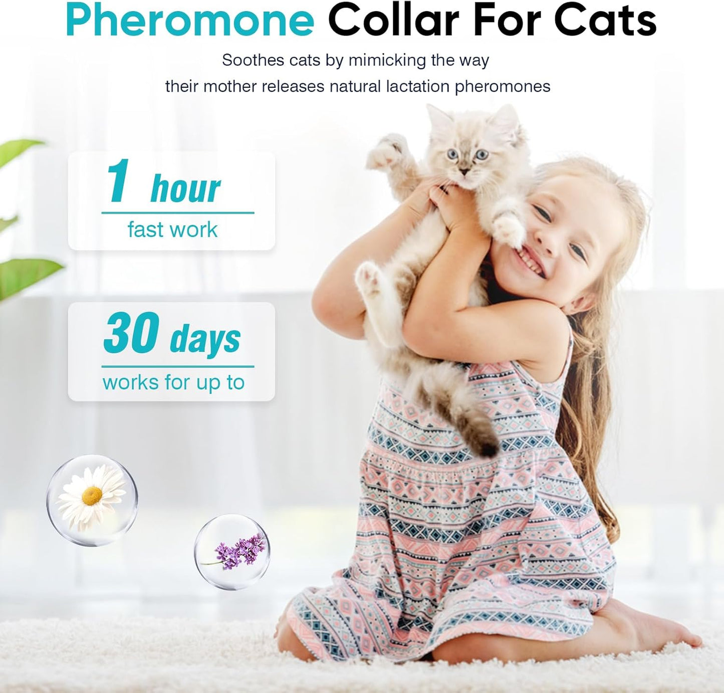 Calming Collar for Cats 6 Pack Cat Calming Pheromones Collar Stress and Anxiety Relief for 30 Days Pheromone Collars Adjustable Calm Care Products Anti Aggression Stop Meowing Relaxer for Cats in Heat