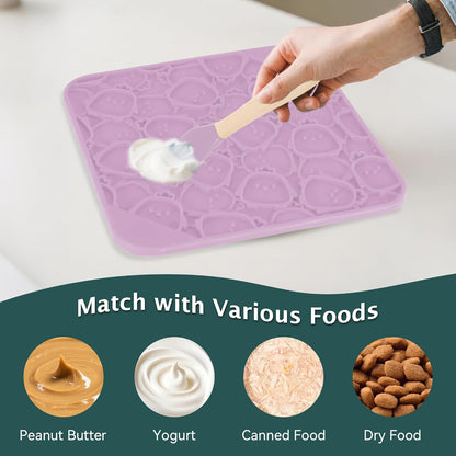 Slow Feeder Dog Bowl Set Frozen Treat Lick Mat BPA-Free Silicone Dishwasher Safe