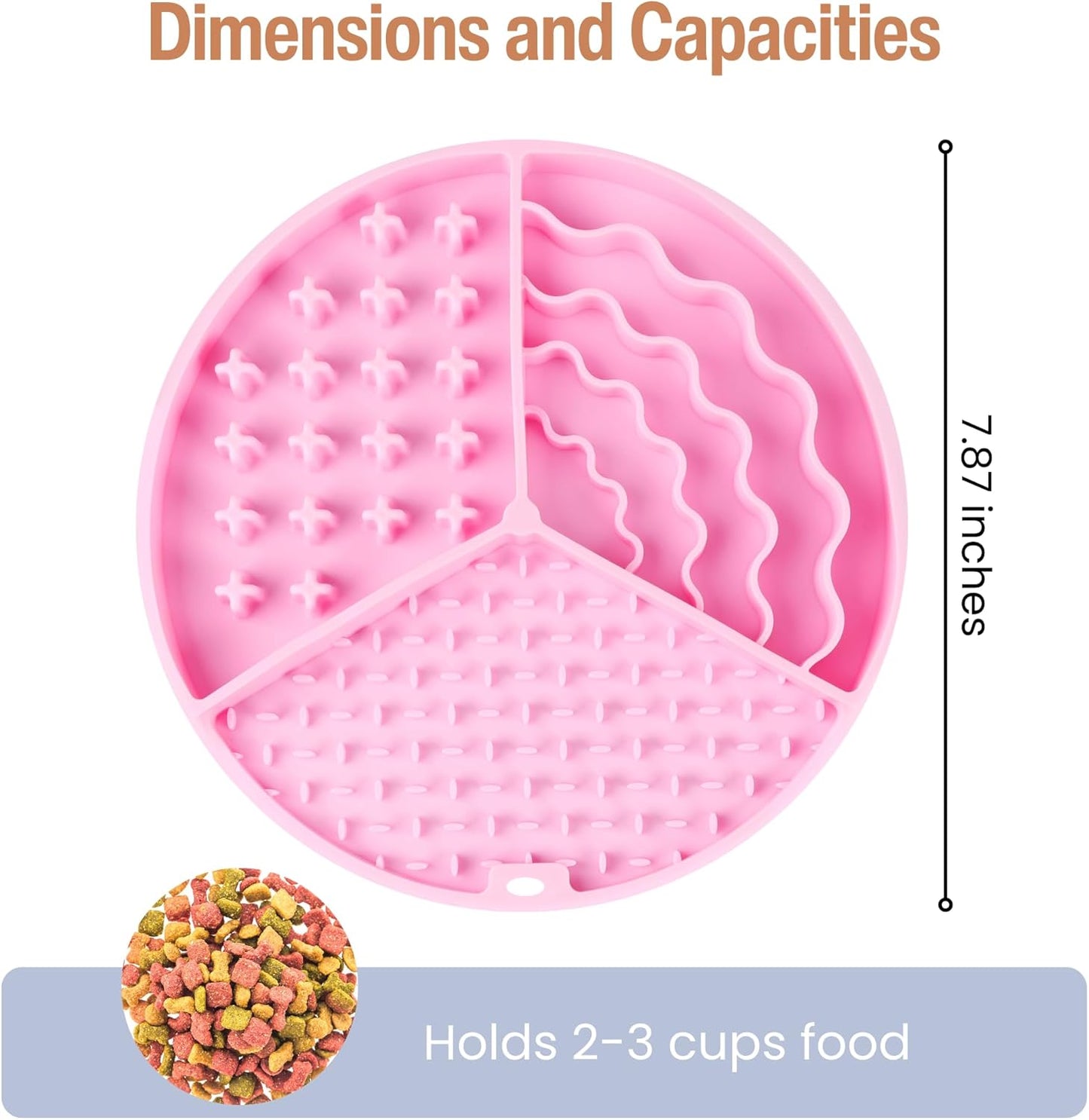 Lick Mat for Dogs and Cats with Suction Cups, Silicone Slow Feeders Dog Bowls for Anxiety Relief, Perfect for Yogurt, Treats or Peanut Butter (Pink)