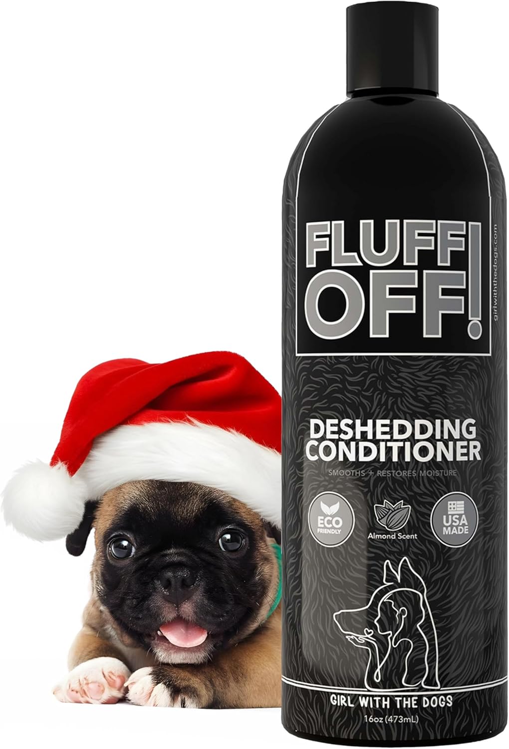 Fluff Off! by Girl With The Dogs, Natural Deshedding Dog/Cat Conditioner, 16 Oz, Made in USA 8 Wks+