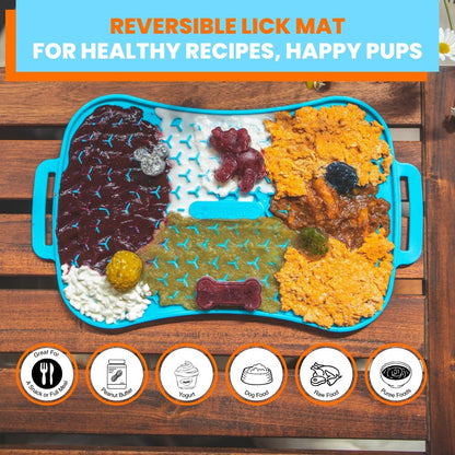 Marley Reversible Lick Mat. Reversible Dog Lick Mat. Lick Mat for Dogs. Premium Food-Grade Silicone Slow Feeder Dog Feeding Mat Non-Slip Design Dog Treat Mat