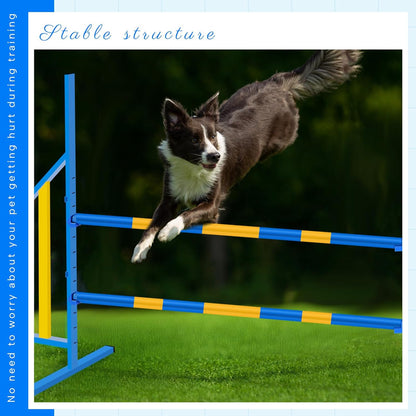 Agility Wing Jumps with Bar Dog Training Hedge Adjustable Pet Hurdles Jump Bars for Indoor Outdoor Dog Pet Agility Course Game
