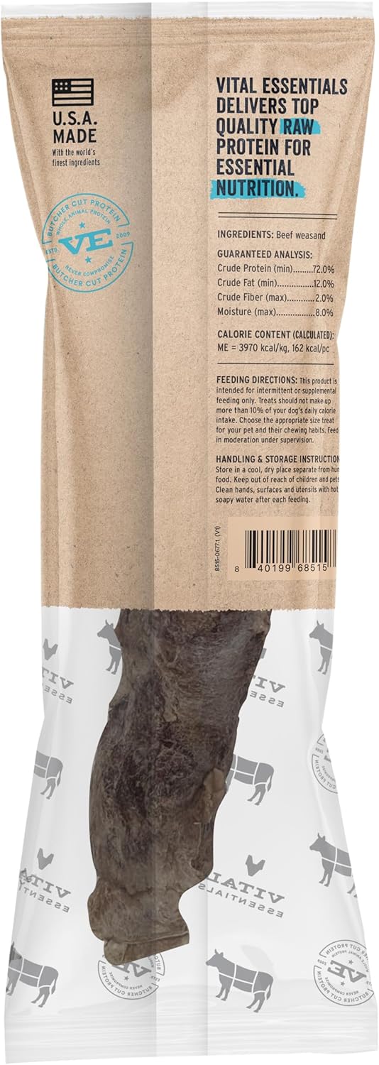 Vital Essentials Freeze-Dried Raw Moo Stick Dog Treat & Natural Chew, 1-Pack | Single Ingredient Dog Treat for Medium Chewers | Made in USA