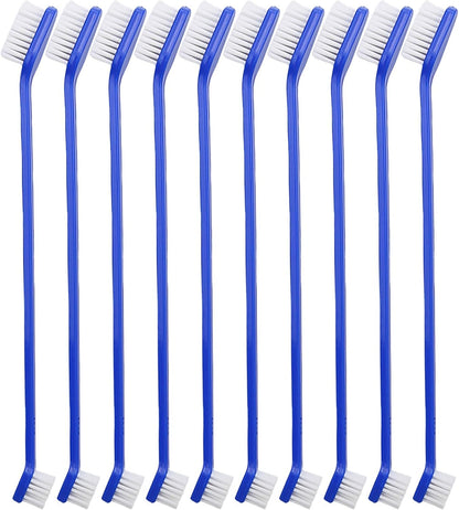Newday 50 Pieces Double-Headed Dog Cat Pet Toothbrush, Super Soft Bristles Oral Care Teeth, pet Tooth Brush for Dogs, Dog toothbrushes in Bulk Individual polybag (Blue)