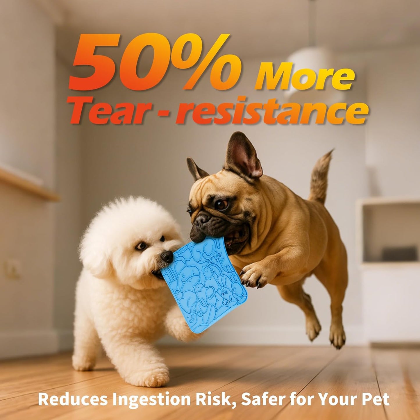 Lick Mat for Dogs & Cats,Dog Lick Mat with Suction Cups for Anxiety Relief, Slow Feeder Dog Licking mat, Puppy Lick mat for Bath Time, Grooming & Training (S & L)