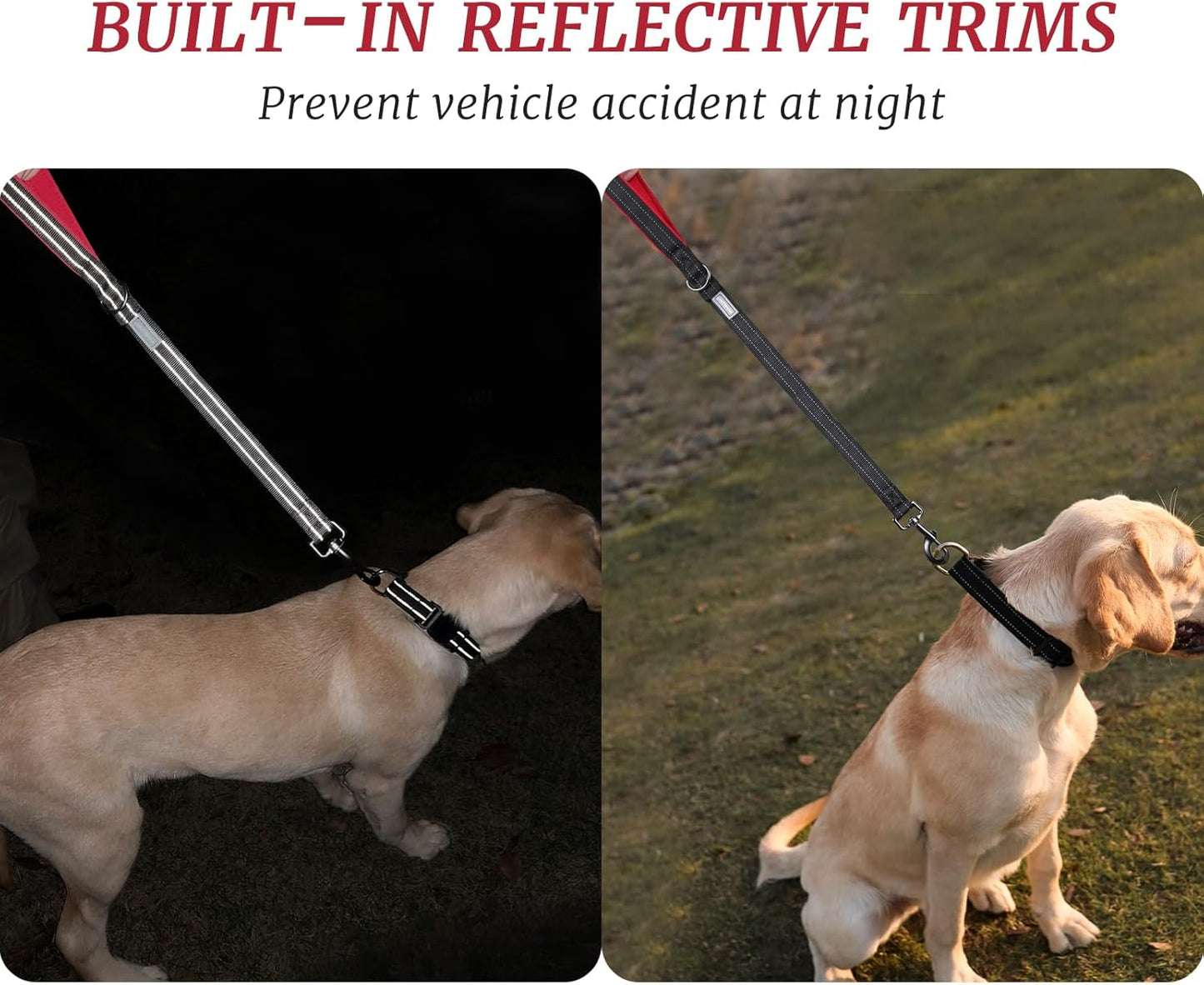 VIVAGLORY Dog Fleece Coat + Short Dog Leash, Easy to Take on and Off, Padded Neoprene & Heavy Duty