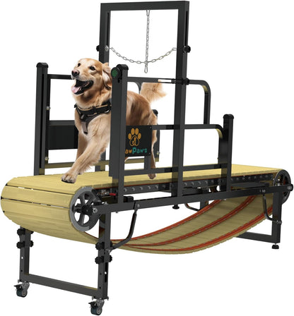 PawPaw's Dog Treadmill for Large Dogs, Medium Dogs with Brake. Dog Slatmill for Healthy & Fit Dog Life, Dog Treadmill for Indoor & Outdoor. Treadmill for Dogs up to 330 lbs