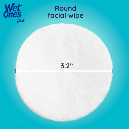 Wet Ones for Pets Hypoallergenic Face Cleansing Pads for Dogs, Fragrance Free - Small, Disposable Round Dog Face Cleaning Wipes, Extra Gentle, 50 Count (Pack of 2)