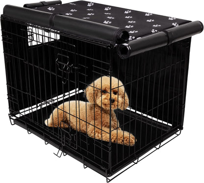 Pet Prime Dog Crate Cover for Wire Cages 24 30 36 42 48 Inch Outdoor Pet Kennel Cover Machine Wash & Dry (Cover Only) (24 Inch Crate Cover (24"x18"x19"))