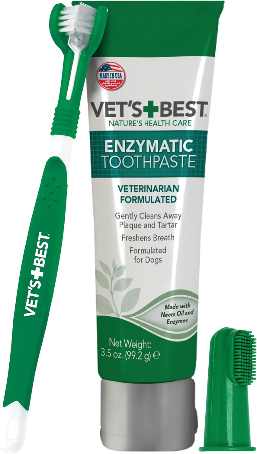 Wet Ones for Pets Multi-Purpose Dog Wipes with Aloe Vera, 100 Count - 3 Pack & Vet's Best Dog Toothbrush & Toothpaste Kit - Natural Ingredients Reduce Plaque, Whiten Teeth, Freshen Breath