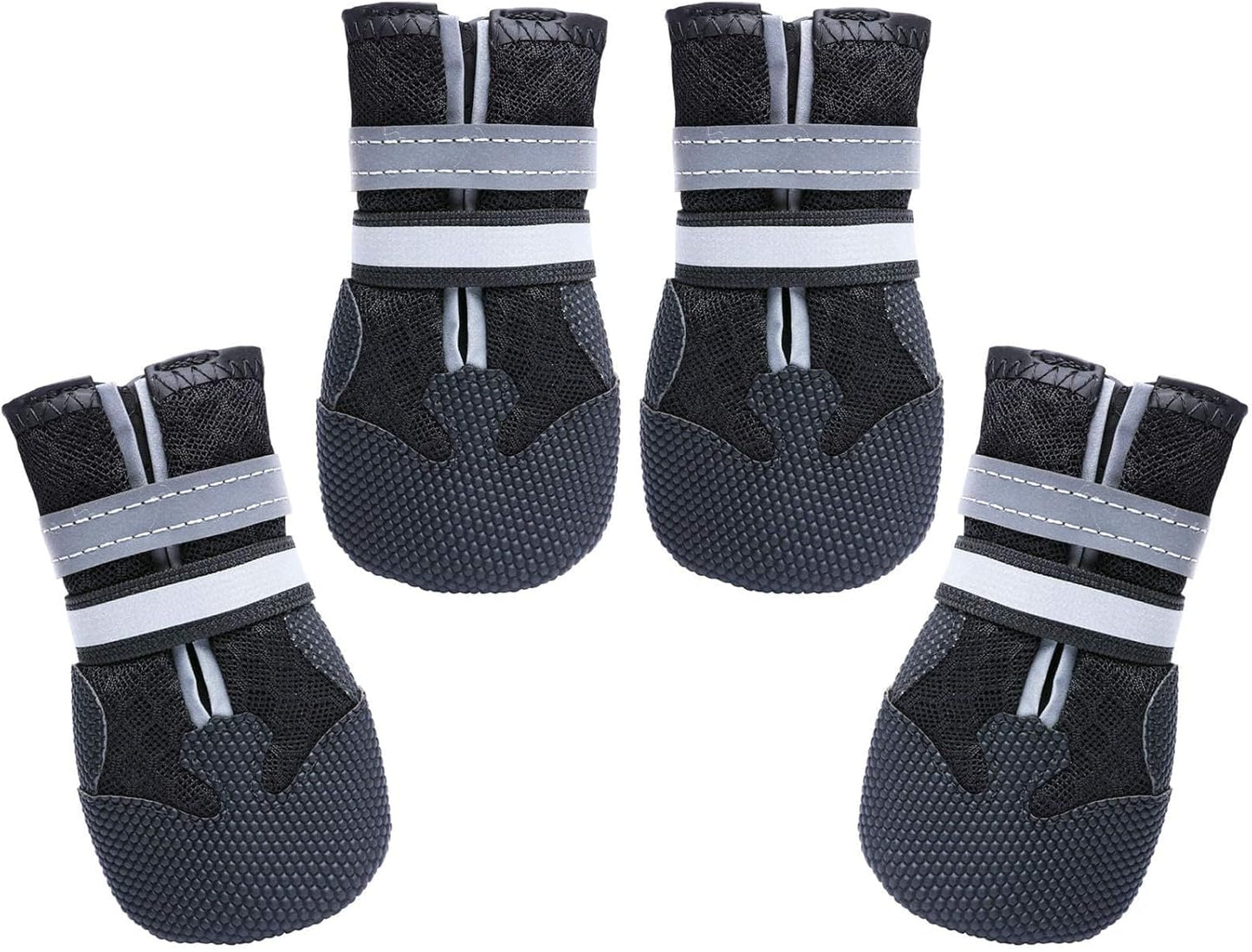 Dimicoo Breathable Dog Boots for Medium Large Dogs,Non-Slip Dog Shoes for Winter Snow and Summer Hot Pavement,Lightweight Paw Protector Dog Booties for Outdoor Walking Indoor Hardwood Floors