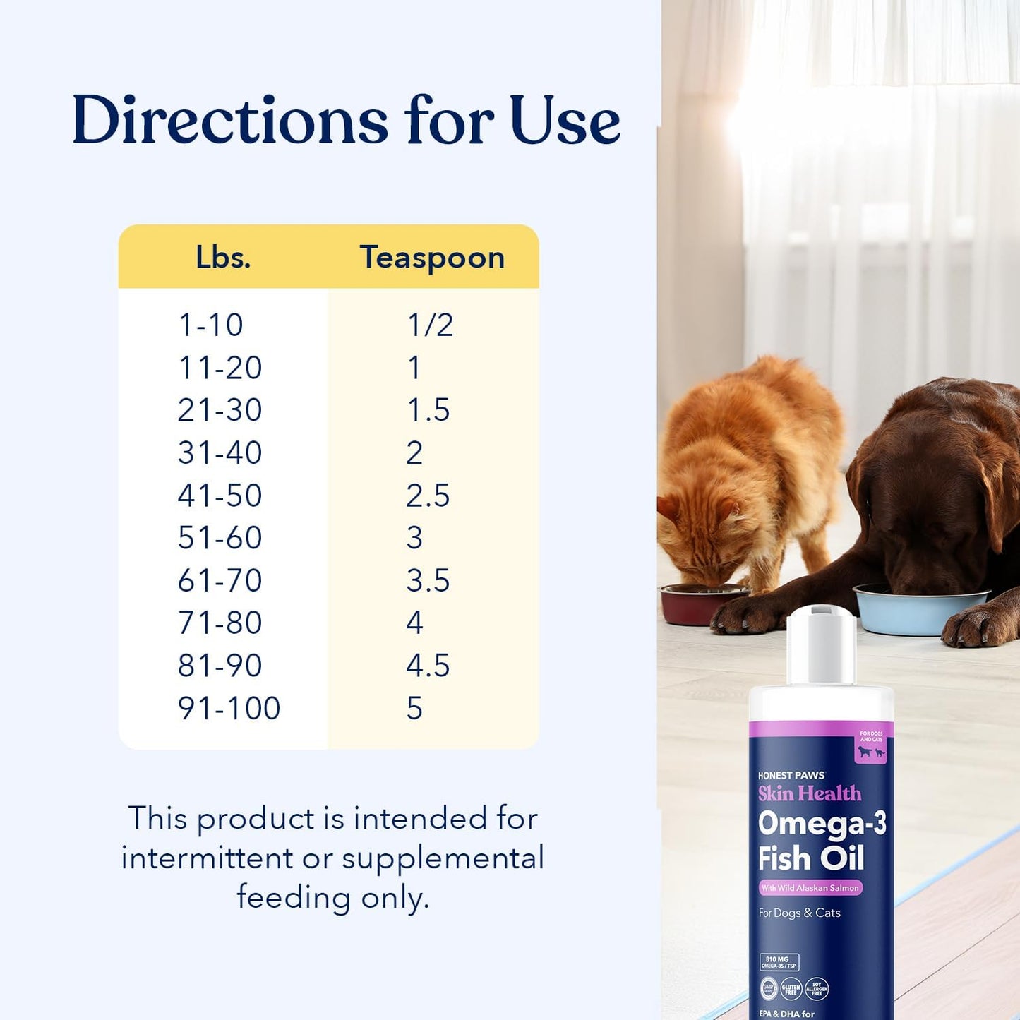 Honest Paws Salmon Oil for Dogs & Cats – Omega 3 Fish Oil Supplement for Skin, Coat, Joint & Heart Health – Natural, Sustainably Sourced Wild Alaskan Salmon, 8 oz