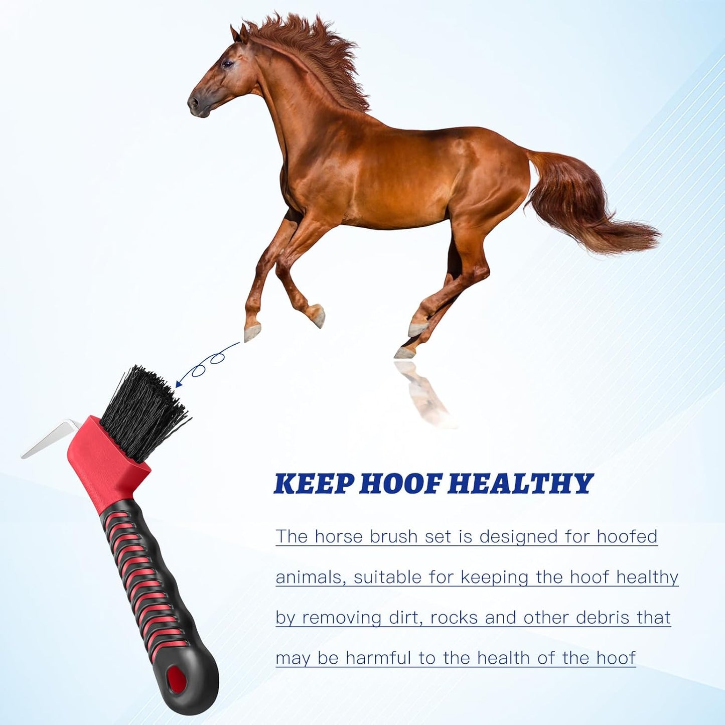 Zhehao 20 Pieces Horse Hoof Pick Brush with Soft Rubber Handle Portable Hoof Pick with Brush, Random Colors