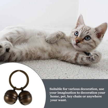 TOYANDONA Pet Collar Bells Loud Copper Dog Training Bell with 30Mm Split Ring for Dogs and Cats DIY Pet Accessories