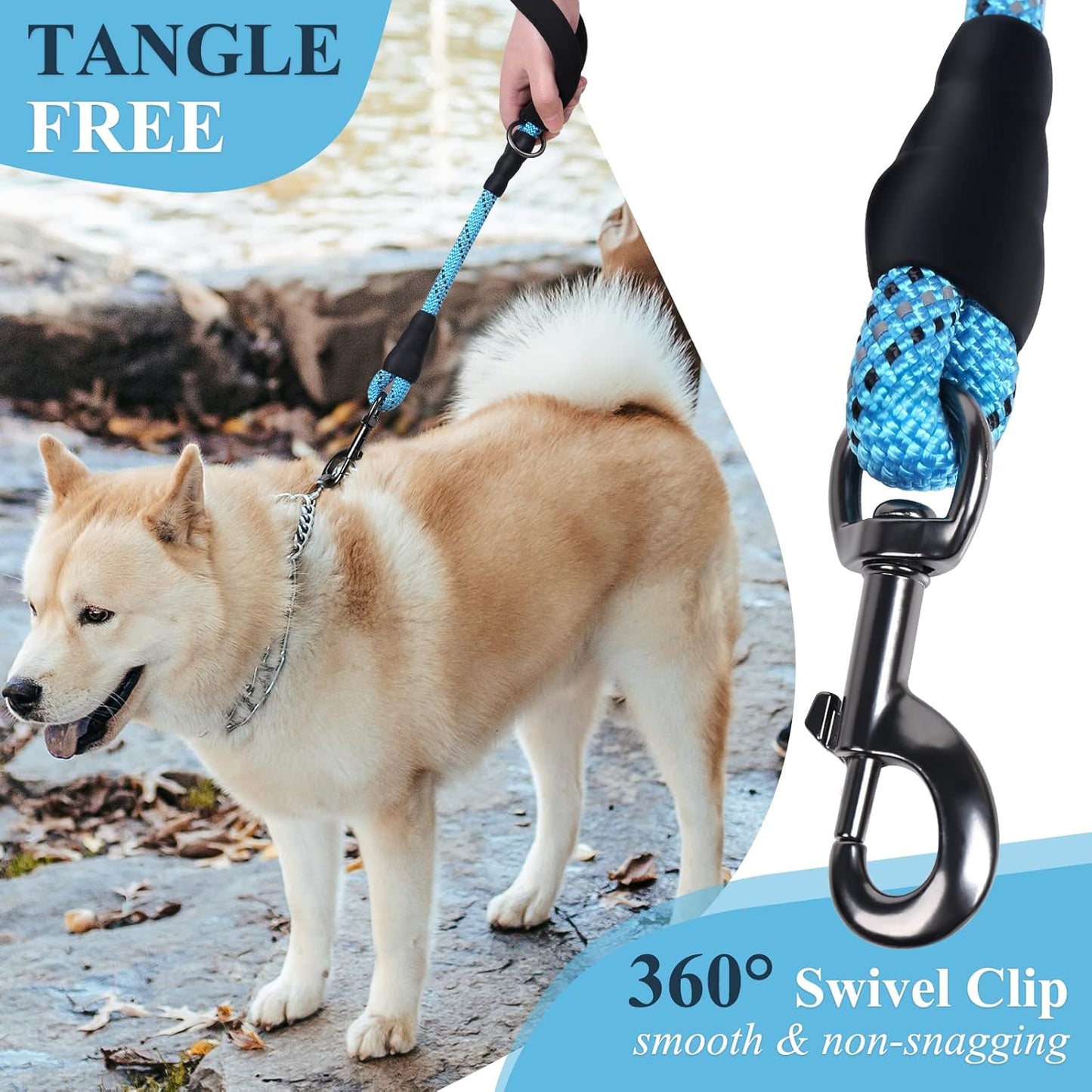 VIVAGLORY Dog Fleece Coat + Short Dog Leash, Easy to Take on and Off, Padded Neoprene & Heavy Duty
