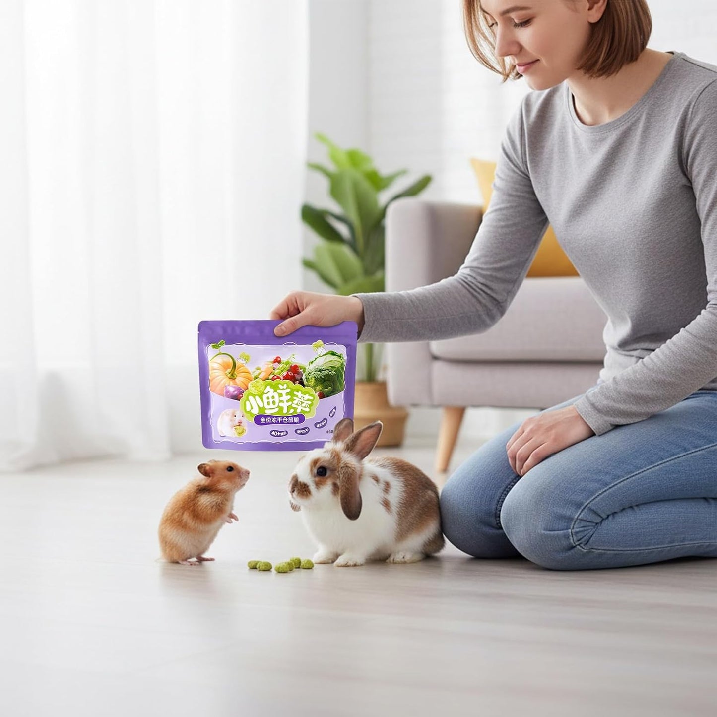 Hamster Treats, Small Pet Chewing, Natural Teething Food, Health Enrichment Snack, Variety Animal Edible Toys, Digestive for Guinea Hamster Bunny Chinchilla Gerbil Cage