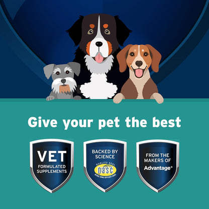 Bundle of K9 Advantix II XL Dogs Over 55 lbs. | 6-Mo Supply + Pet Protect Body Comfort+ Supplement for Dogs | 60 Chews