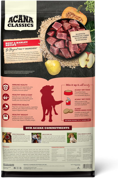 ACANA Classics Dry Dog Food Beef and Barley Recipe 32lb Bag