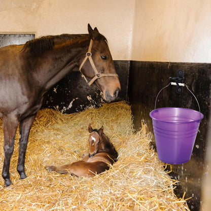 6 Pcs Bucket Hooks for Horses Black Metal Equestrian Water Bucket Hook Hangers Horse Stalls Feed Barn Farmhouse Supplies