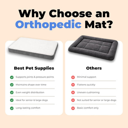 Best Pet Supplies Orthopedic Dog Bed with Memory Foam, Washable Dog Crate Mat for Small, Medium & Large Dogs, Thick Mattress for Crates, Kennels or Floor, Waterproof Pet Bed - Gray, 35 x 22 x 4