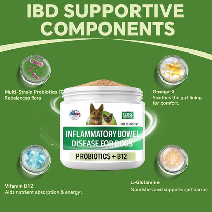 Probiotics for Dogs | Gut Health | Dogs Digestive Support | Dog Constipation Relief | Dog Stomach Upset Medicine | B12 for Dogs Supplement for IBD Support – Digestive Health– Diarrhea & Gas Relief